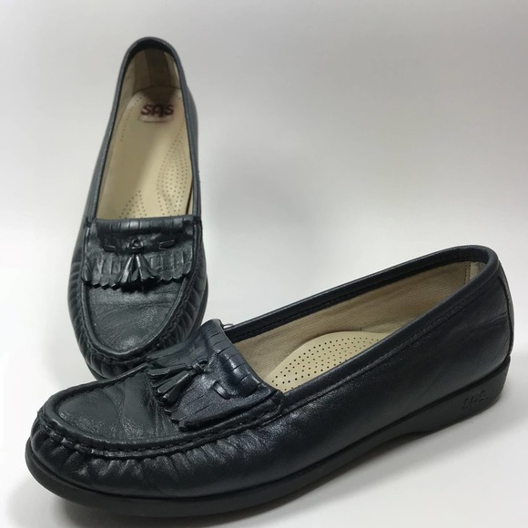 SAS Shoes - SAS Comfort Tassel Loafers Shoes Flats Moccasin Casual Slip On Navy 8.5
